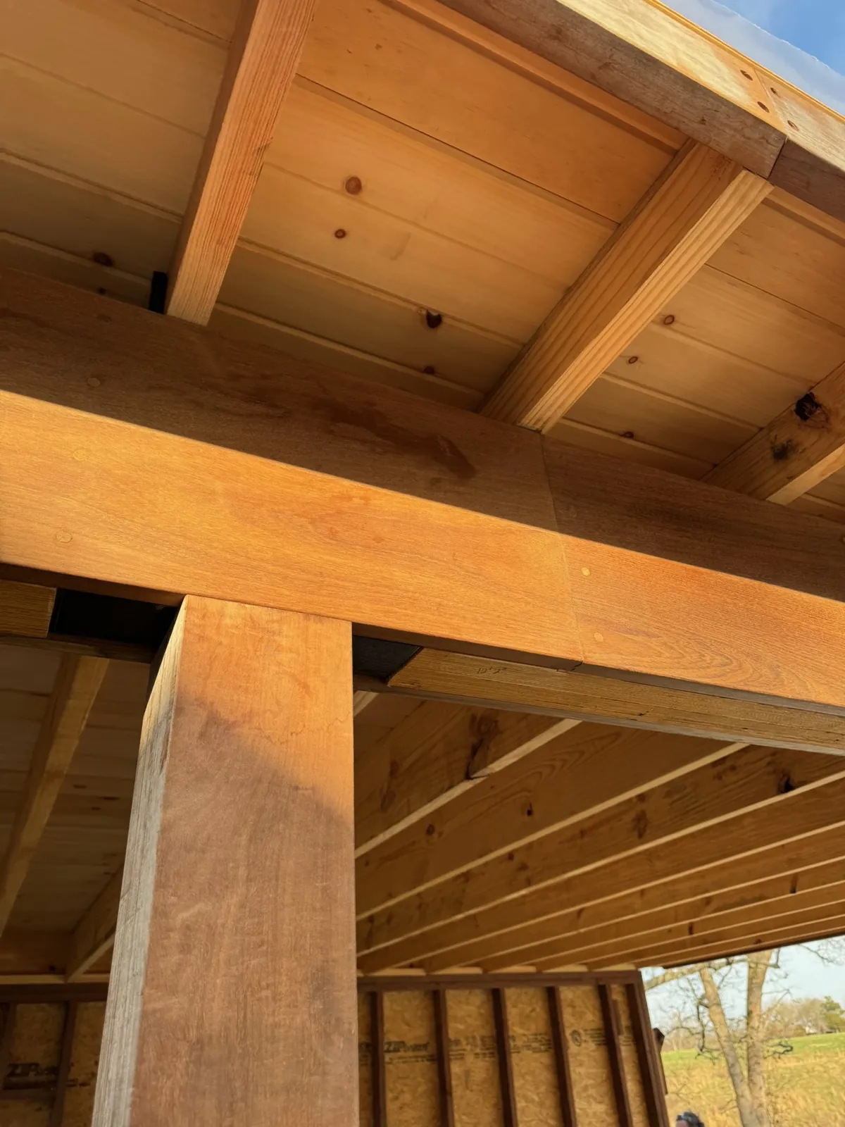 Pergola post and beam joint detail